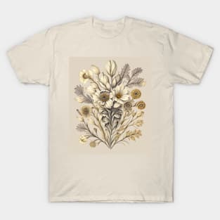 Pressed flower, regular pattern flowers graphic artwork of tshirt design T-Shirt